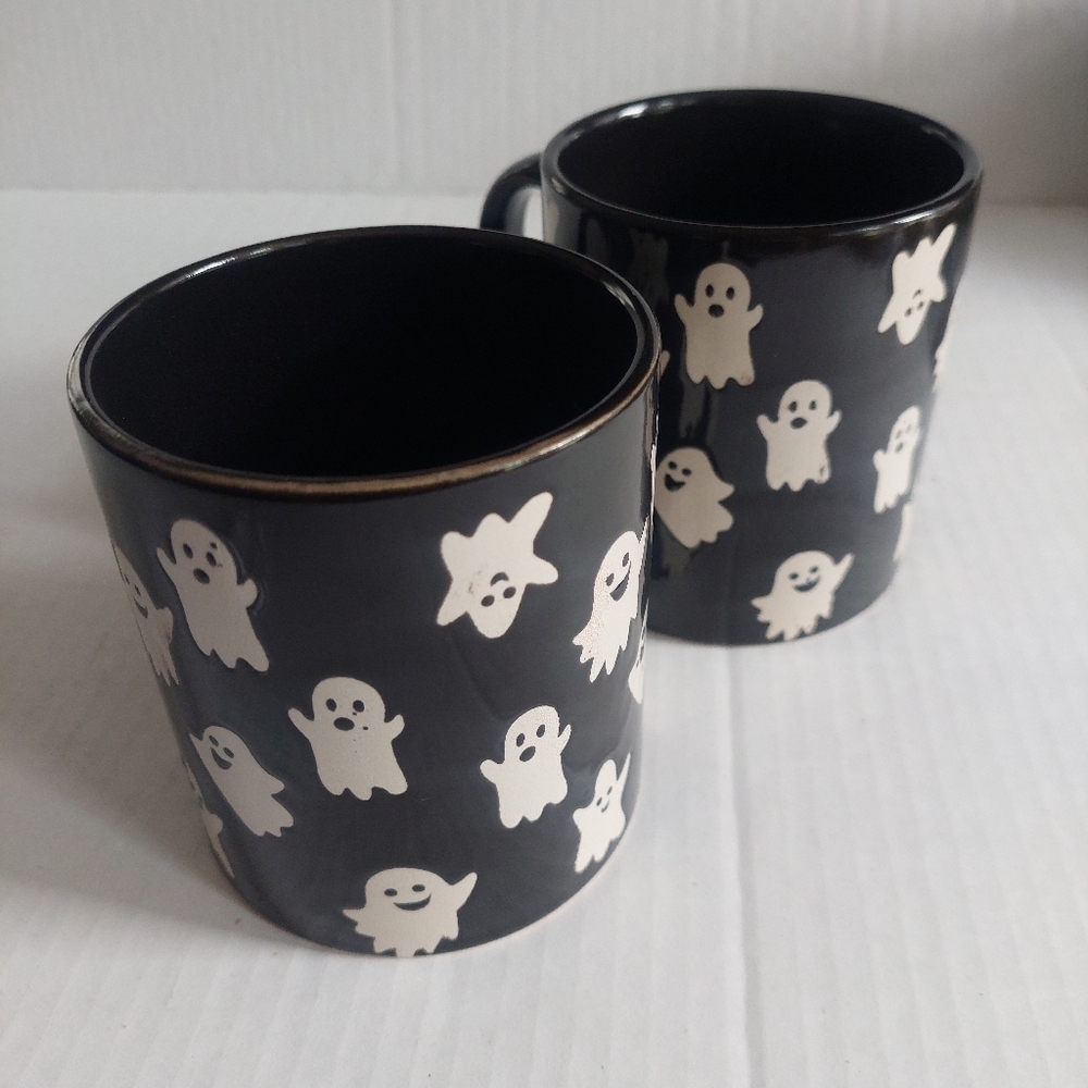 2 Pcs HALLOWEEN Ghost Coffee MUG TEACUP SPOOKY CUPS. (A) - Picture 4 of 4